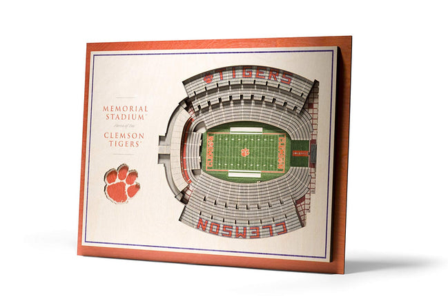 Clemson Tigers - Memorial StadiumView 3D Wall Art Standard Version