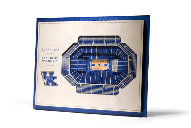 Kentucky Wildcats - Rupp Arena Memorial StadiumView 3D Wall Art Standard Version
