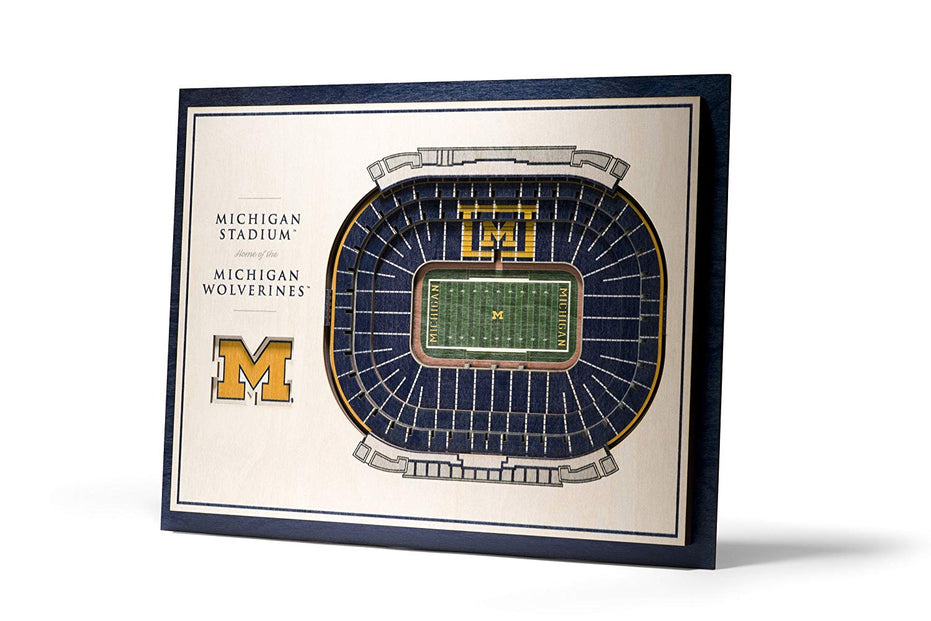 Michigan Wolverines - Memorial StadiumView 3D Wall Art Standard Version