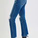 RISEN Full Size High Rise Distressed Crop Straight Jeans