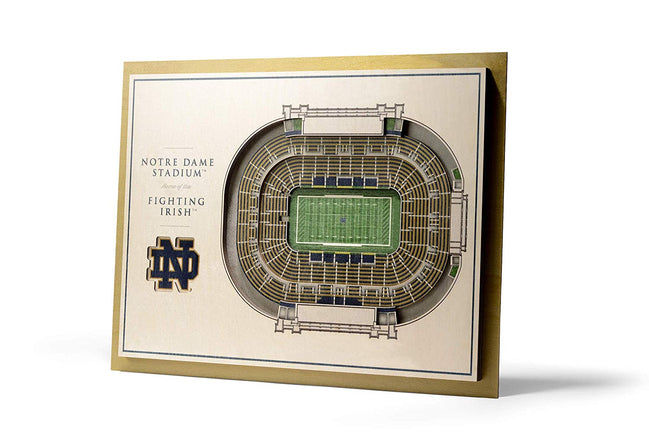 Notre Dame Fighting Irish - Memorial StadiumView 3D Wall Art Standard Version