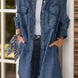 Full Size Pocketed Button Up Long Sleeve Denim Jacket