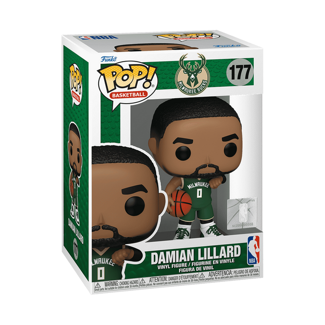 Funko POP! NBA: Milwaukee Bucks - Damian Lillard in Green Jersey Vinyl Figure