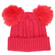 Toddlers Cable Knitted Double Pom Pom Beanie