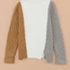 Color Block Textured Drop Shoulder Sweater
