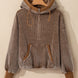Drawstring Half Zip Long Sleeve Hoodie