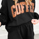 COFFEE Sequin Round Neck Long Sleeve Top and Shorts Set