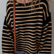 Stripe Drop Shoulder Round Neck Sweater