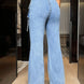 Mid Rise Straight Jeans with Cargo Pockets