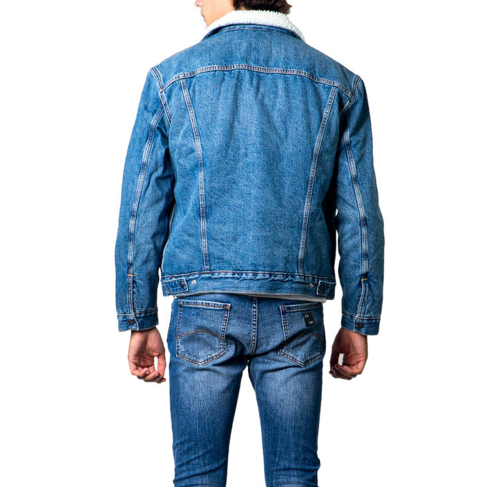 Levi`s Sky Blue Denim Fur-Lined Men's Blazer