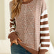 Striped Round Neck Dropped Shoulder Sweater