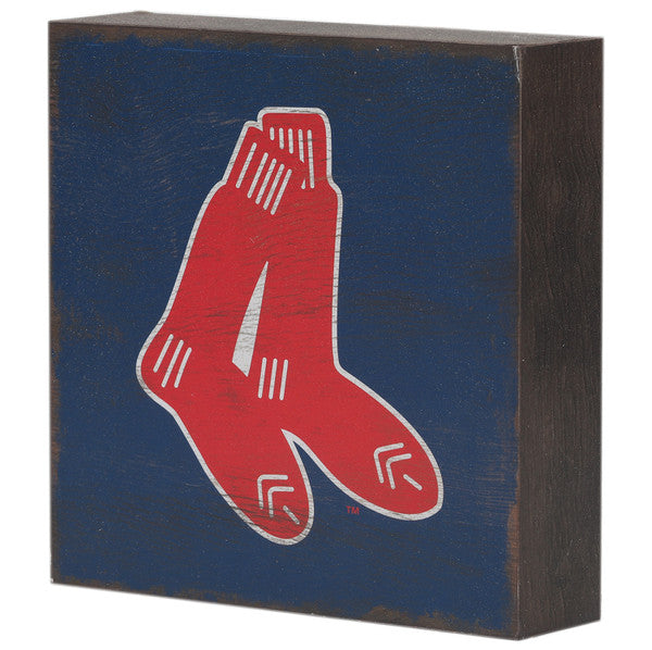 Boston Red Sox - Logo on Wood Block Wall Decor