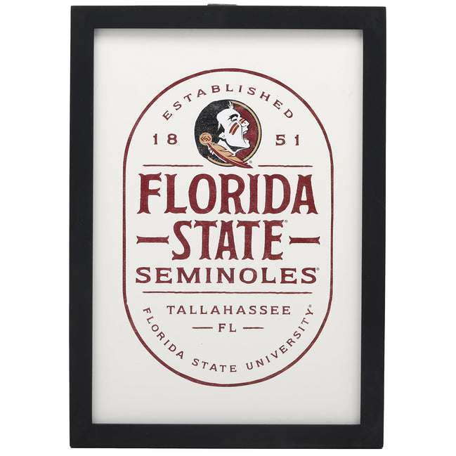 Florida State Seminoles - Badge Framed Wood Wall Decor