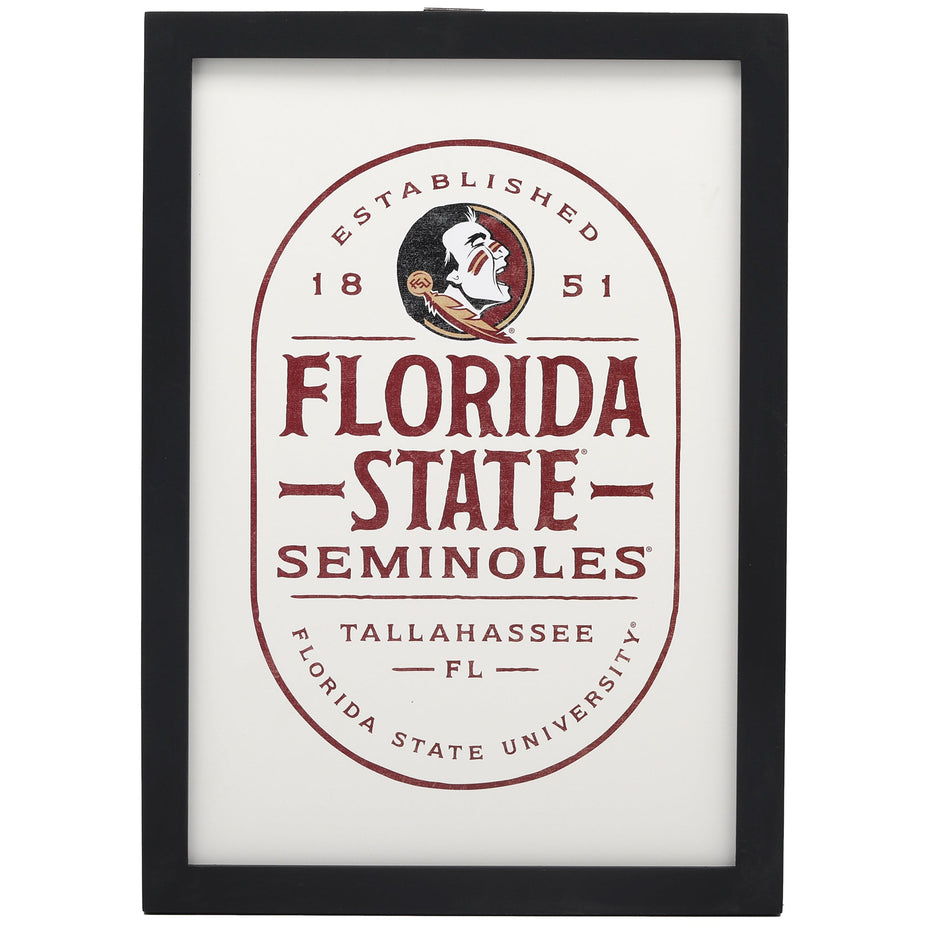 Florida State Seminoles - Badge Framed Wood Wall Decor