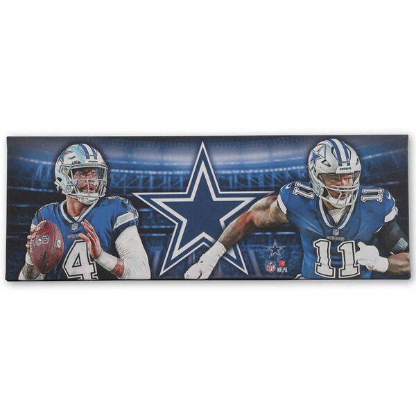 Dallas Cowboys: NFL Dak Prescott & Micah Parsons Stadium Lights Canvas Wall Decor