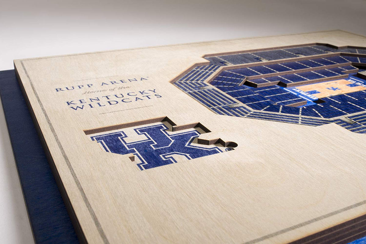 Kentucky Wildcats - Rupp Arena Memorial StadiumView 3D Wall Art Standard Version