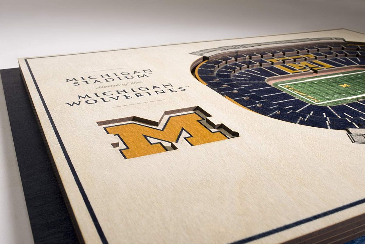 Michigan Wolverines - Memorial StadiumView 3D Wall Art Standard Version