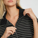 Umgee Striped Half Zip Short Sleeve Sweatshirt