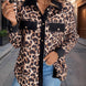 Leopard Collared Neck Button Up Shacket