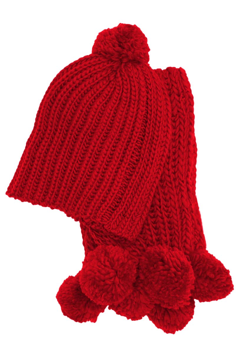 Crochet Chunky Knitted Beanie and Wrap Scarf
