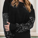 Sequin Boat Neck Long Sleeve Blouse