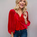 V-Neck Three-Quarter Sleeve Blouse