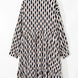 Plus Size Printed Johnny Collar Long Sleeve Dress