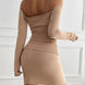 Devine Decorative Button Off-Shoulder Top and Skirt Set