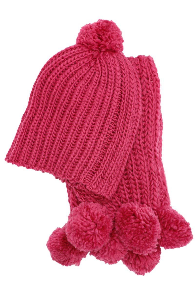 Crochet Chunky Knitted Beanie and Wrap Scarf