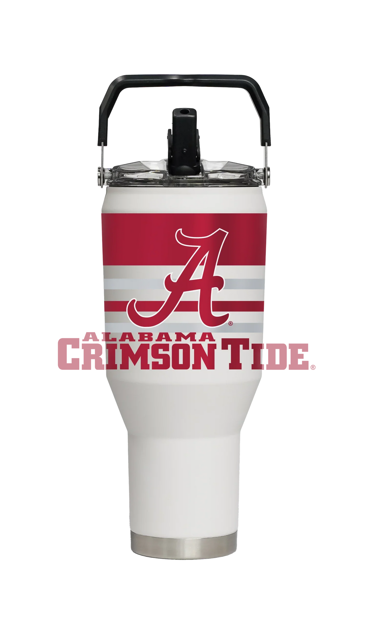 Alabama Crimson Tide - White Carry 40oz Stainless Steel Tumbler