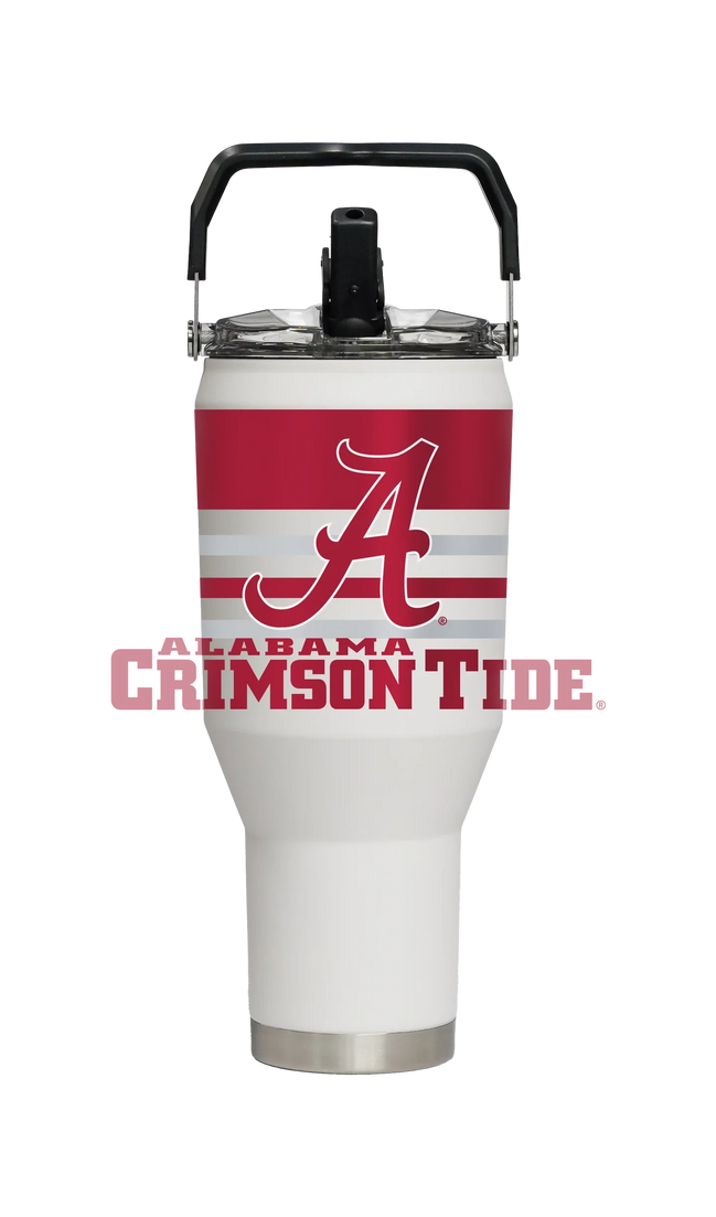 Alabama Crimson Tide - White Carry 40oz Stainless Steel Tumbler