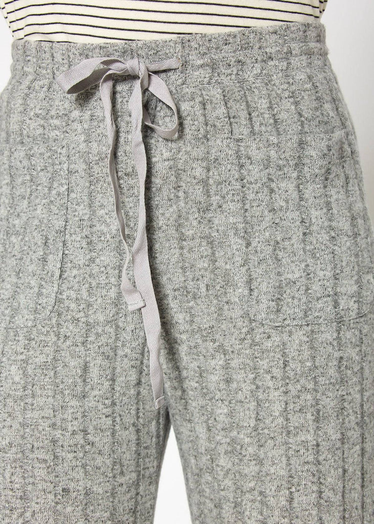 Pleione Women's High Waist Ribbed Knit Straight Pants