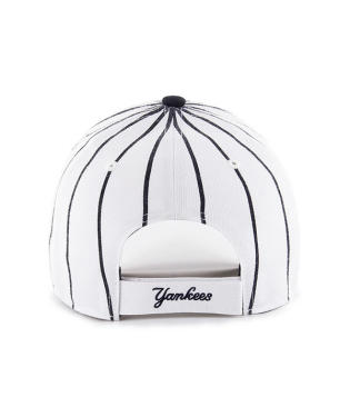New York Yankees - White With Black Stripes and Black Logo Yankees Hat, 47 Brand