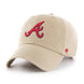 Atlanta Braves - Khaki Clean Up Hat, 47 Brand
