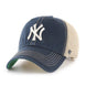 New York Yankees - Trawler Navy White Clean Up Adjustable Hat, 47 Brand