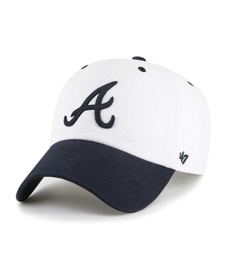 Atlanta Braves - White Double Header Diamond Clean Hat, 47 Brand