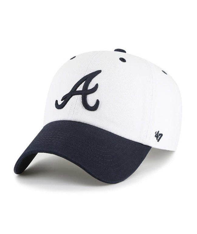 Atlanta Braves - White Double Header Diamond Clean Hat, 47 Brand
