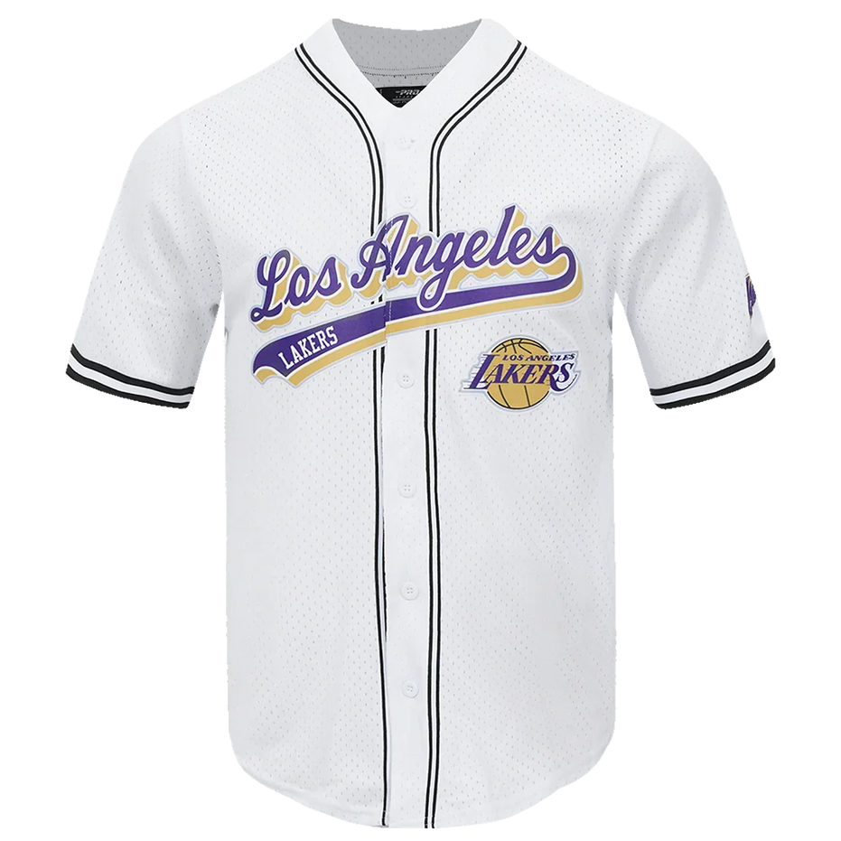 Los Angeles Lakers - NBA Script Tail Men's Mesh Button Down Shirt