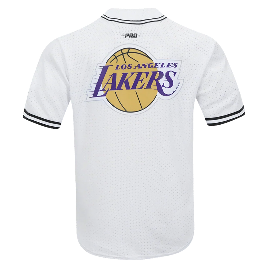 Los Angeles Lakers - NBA Script Tail Men's Mesh Button Down Shirt
