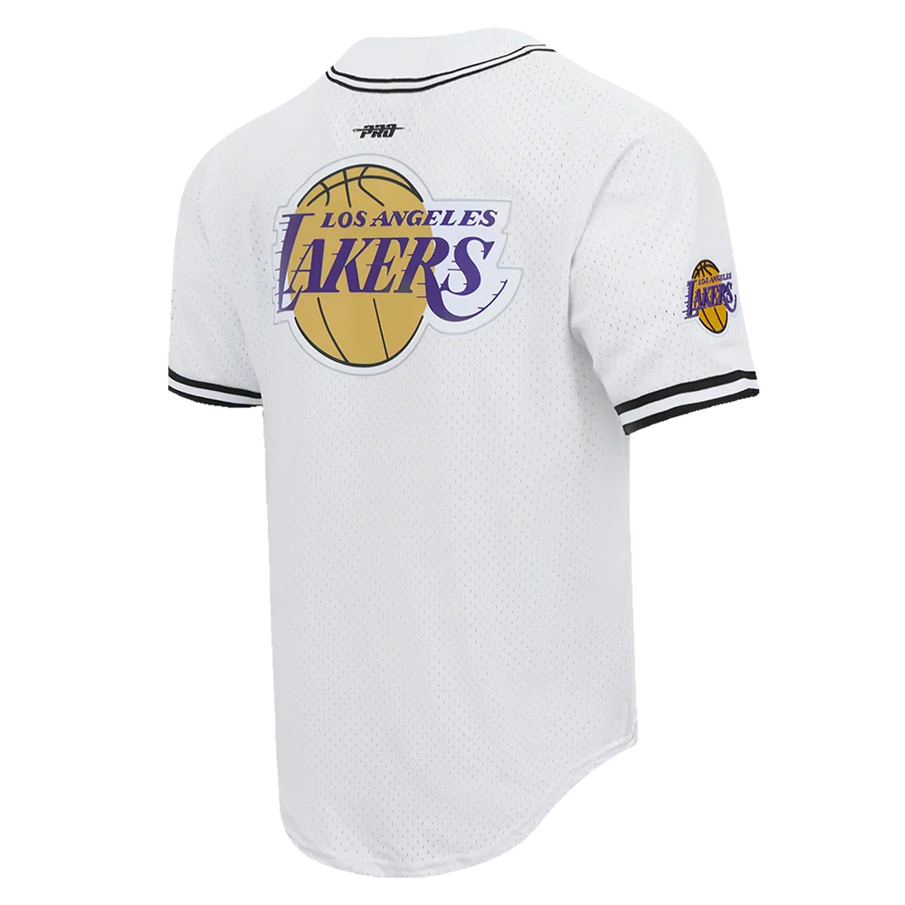 Los Angeles Lakers - NBA Script Tail Men's Mesh Button Down Shirt