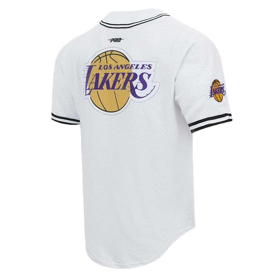 Los Angeles Lakers - NBA Script Tail Men's Mesh Button Down Shirt