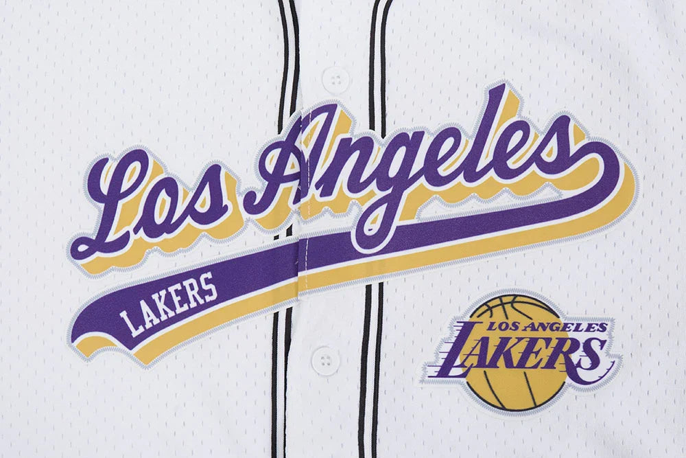 Los Angeles Lakers - NBA Script Tail Men's Mesh Button Down Shirt