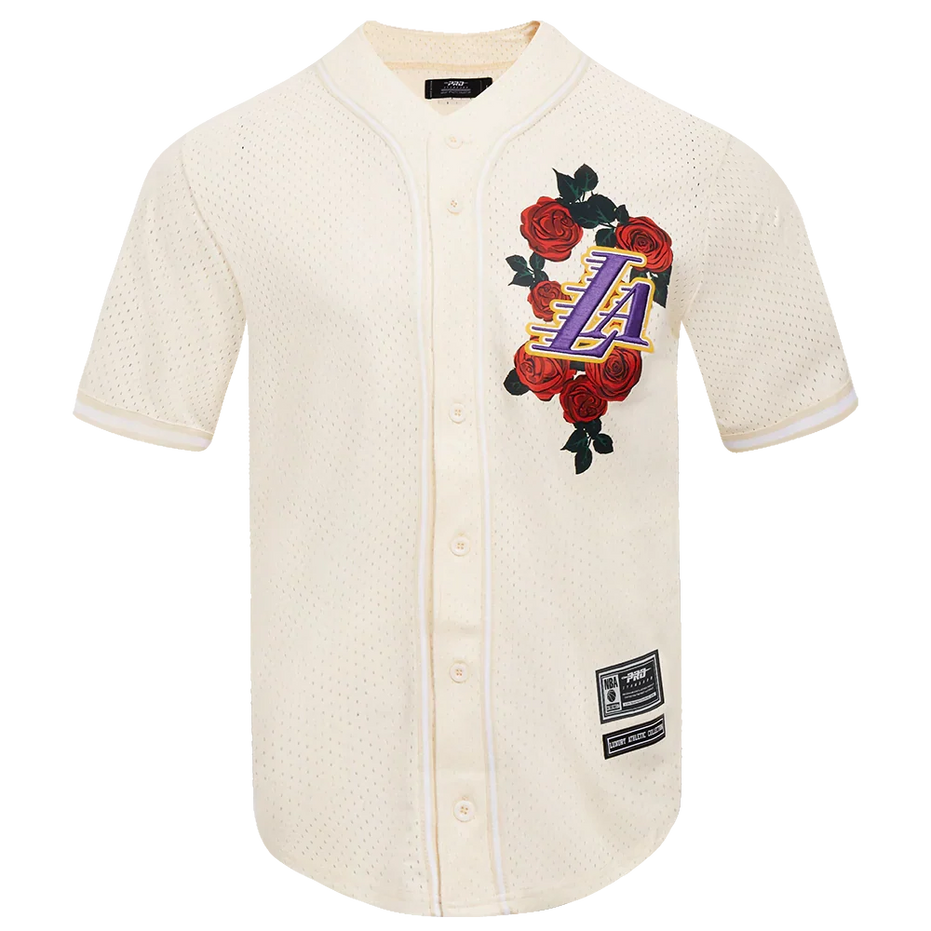 Los Angeles Lakers - NBA Roses Mesh Button Down Shirt