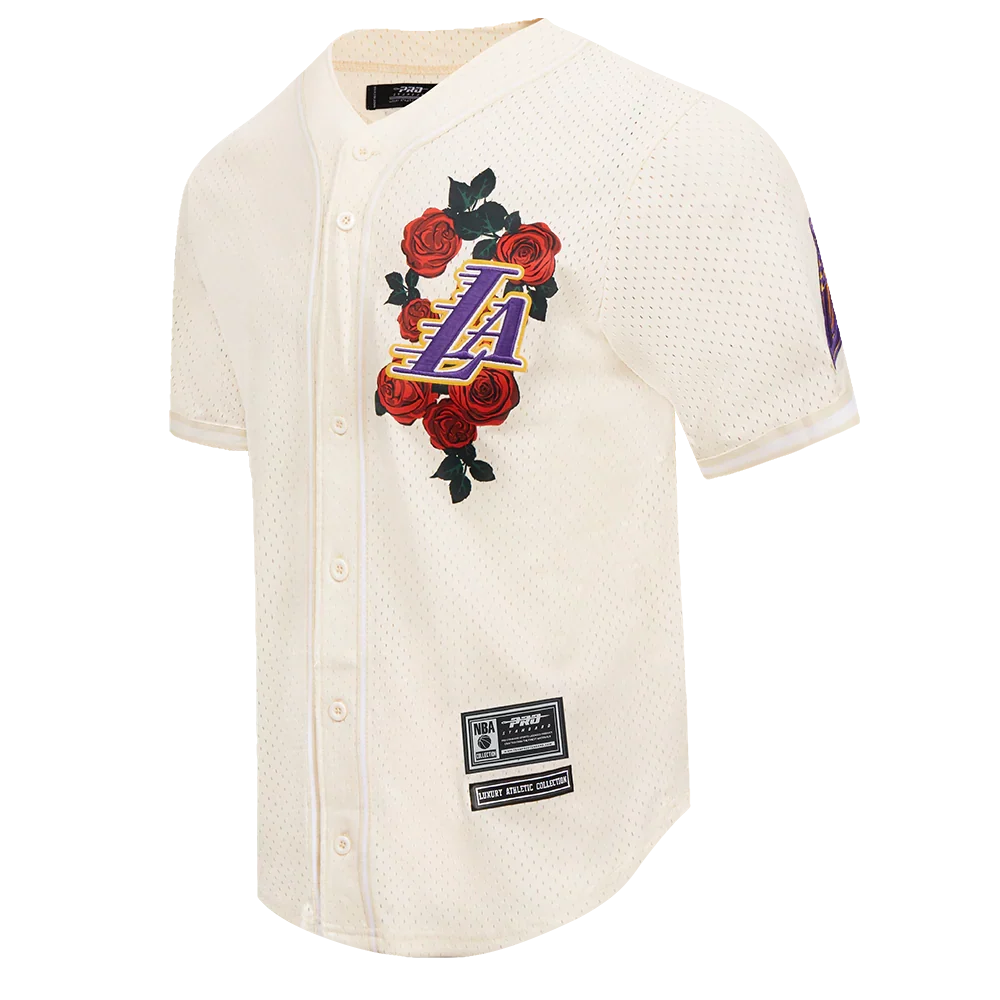Los Angeles Lakers - NBA Roses Mesh Button Down Shirt