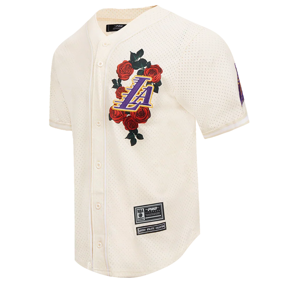 Los Angeles Lakers - NBA Roses Mesh Button Down Shirt