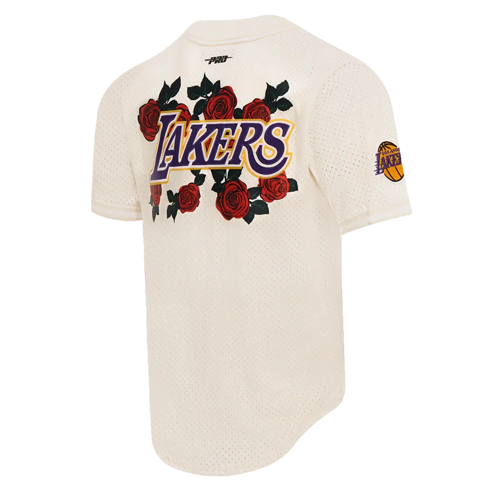Los Angeles Lakers - NBA Roses Mesh Button Down Shirt