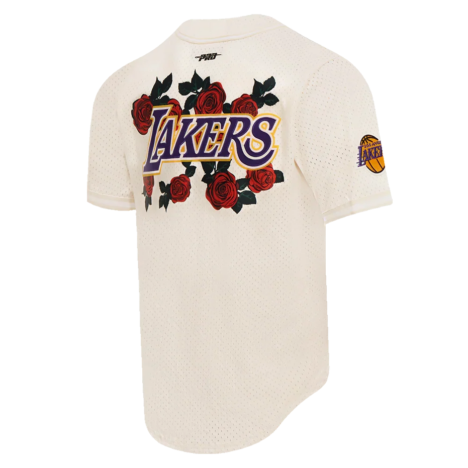 Los Angeles Lakers - NBA Roses Mesh Button Down Shirt