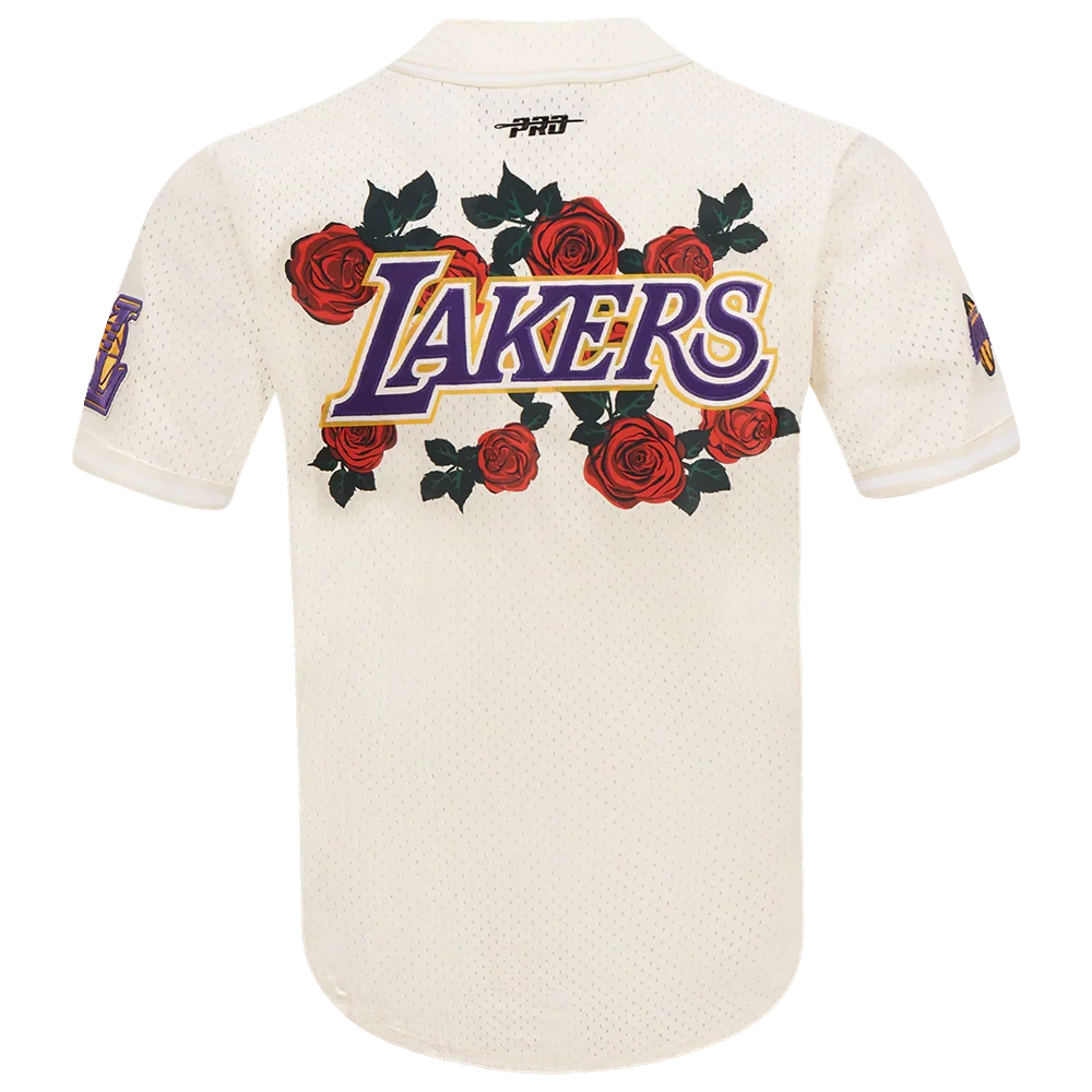Los Angeles Lakers - NBA Roses Mesh Button Down Shirt