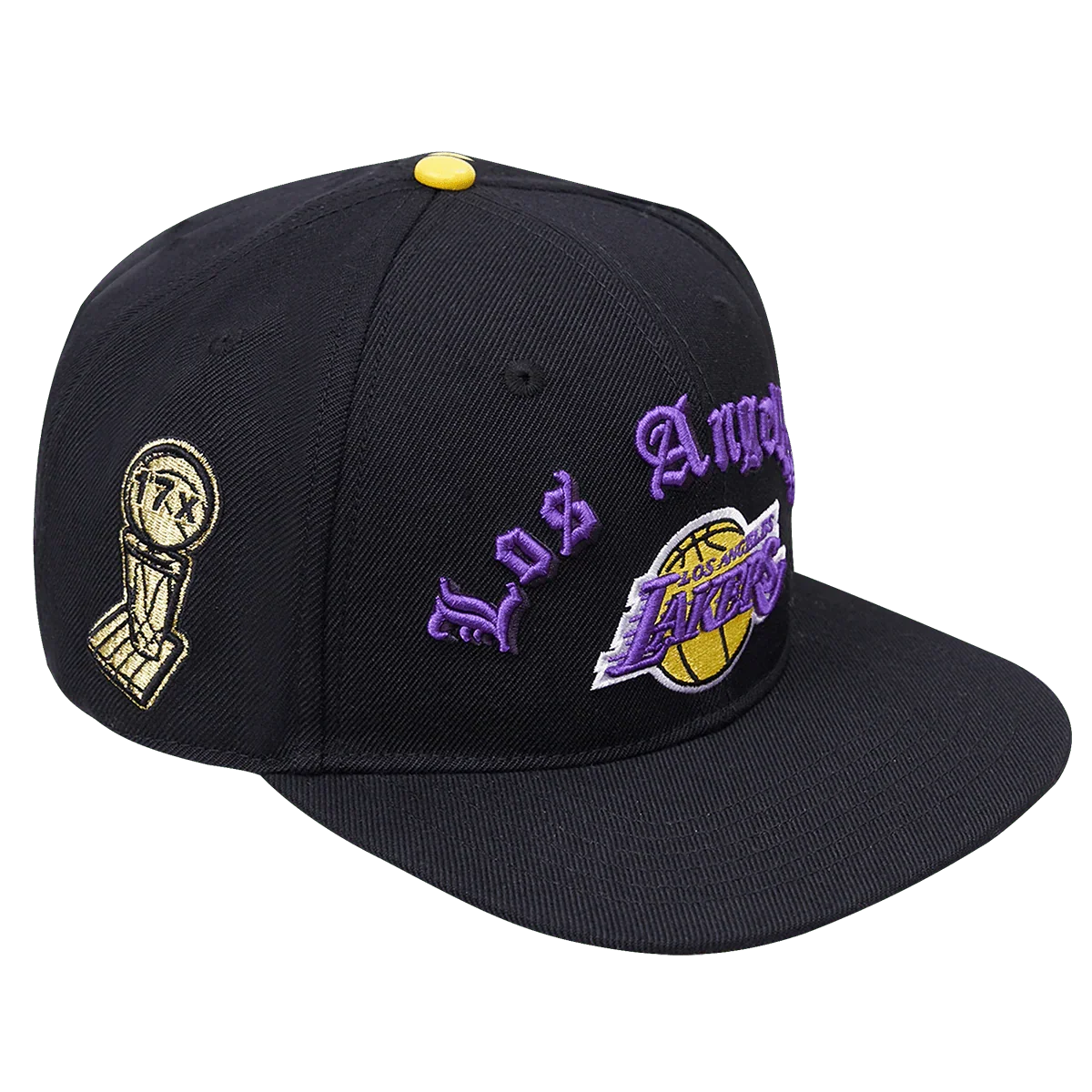 Los Angeles Lakers - NBA Old English Black Snapback Hat
