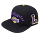 Los Angeles Lakers - NBA Old English Black Snapback Hat